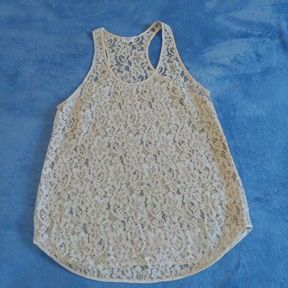 Aritzia Wilfred Madeline Sheer Lace Tank- Cream - Picture 2 of 5